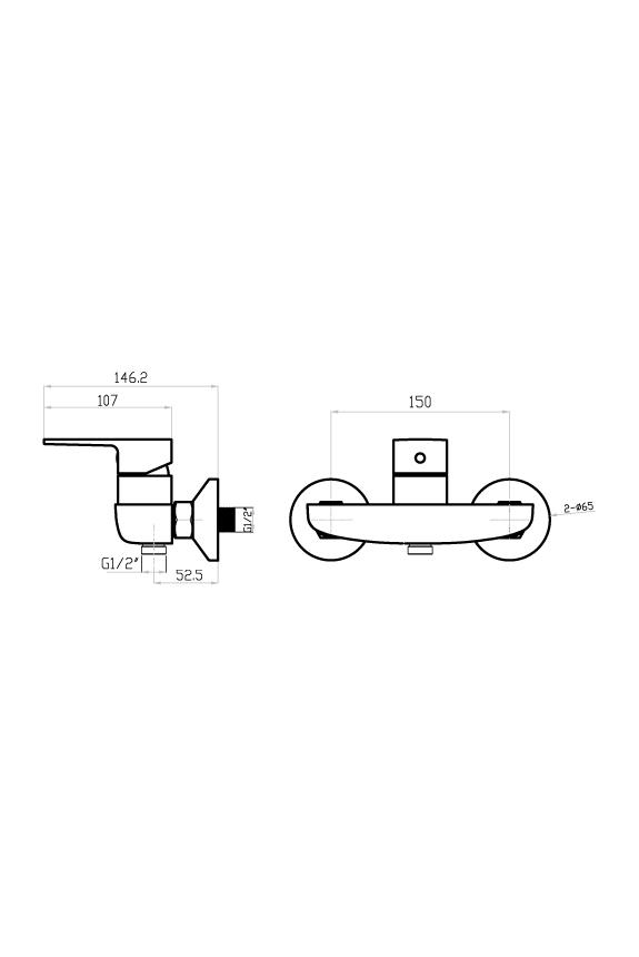 Lutz Schon Bidet Mixer 11 cm - Matte Black