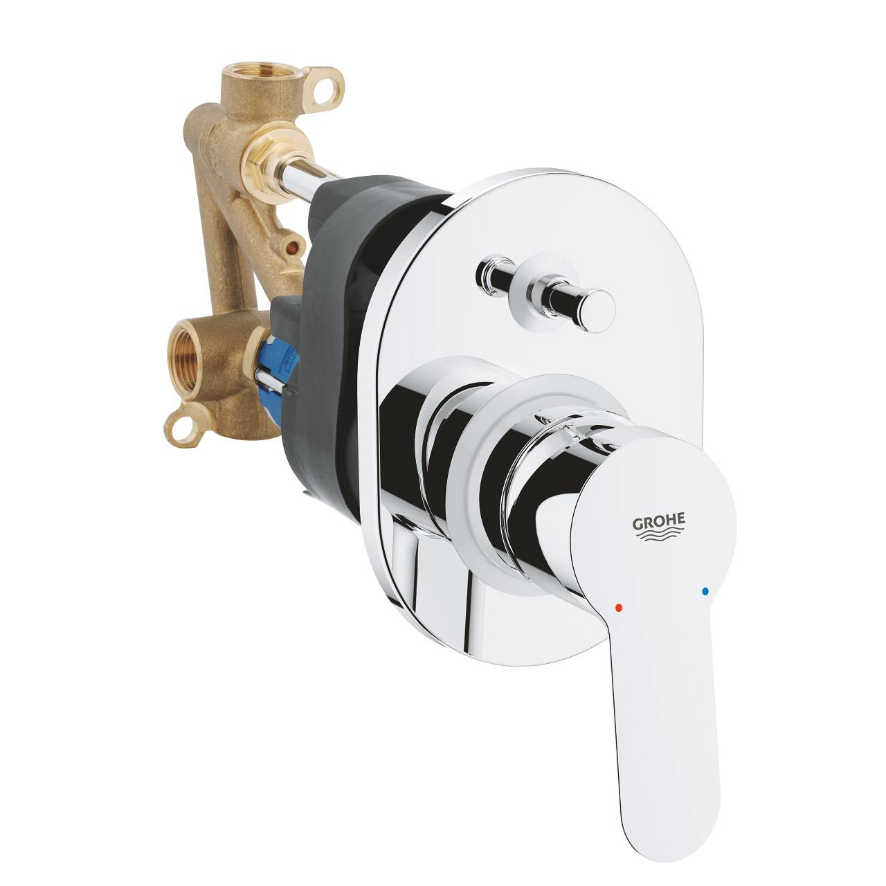 Grohe BauEdge Concealed Bathtub Mixer Plate with Diverter including Body Circular Chrome 29039000