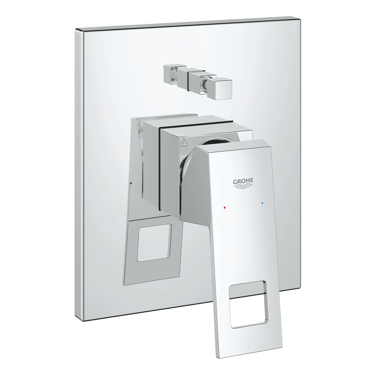 Grohe Eurocube Concealed Bathtub Mixer Plate with Diverter Square Chrome 19896000