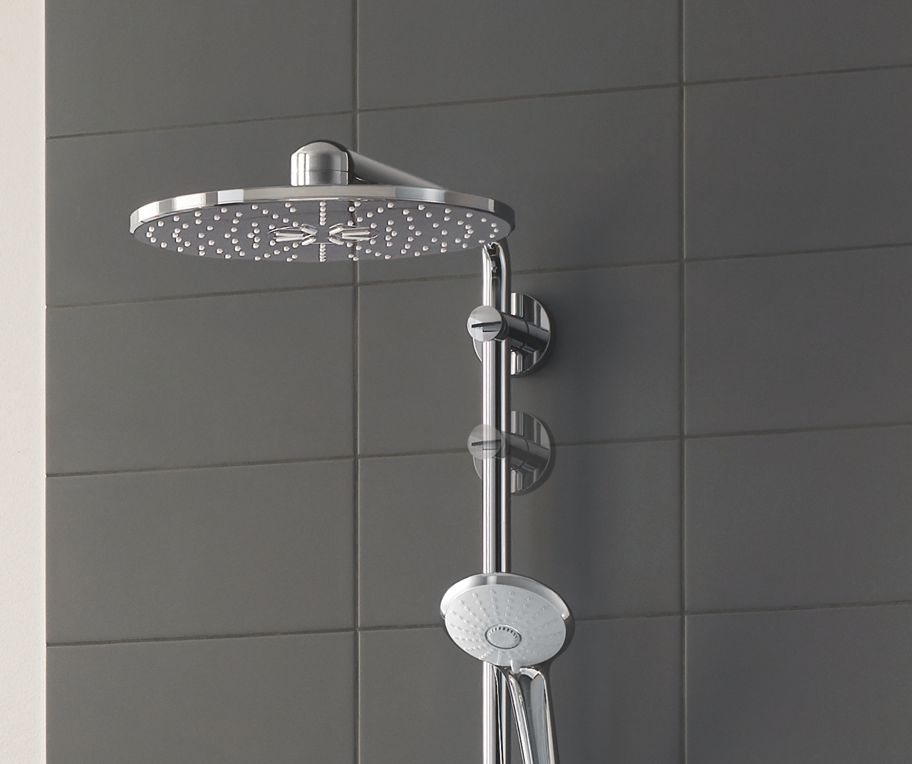 GROHE Shower Set with Mixer Euphoria SmartControl System with thermostat 2 × 1 Chrome 26507000