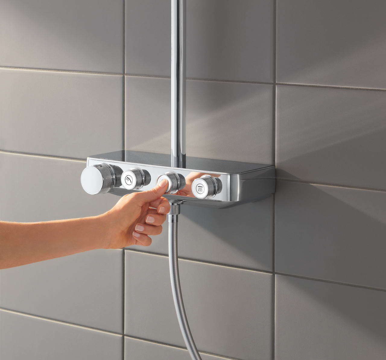 GROHE Shower Set with Mixer Euphoria SmartControl System with thermostat 2 × 1 Chrome 26507000
