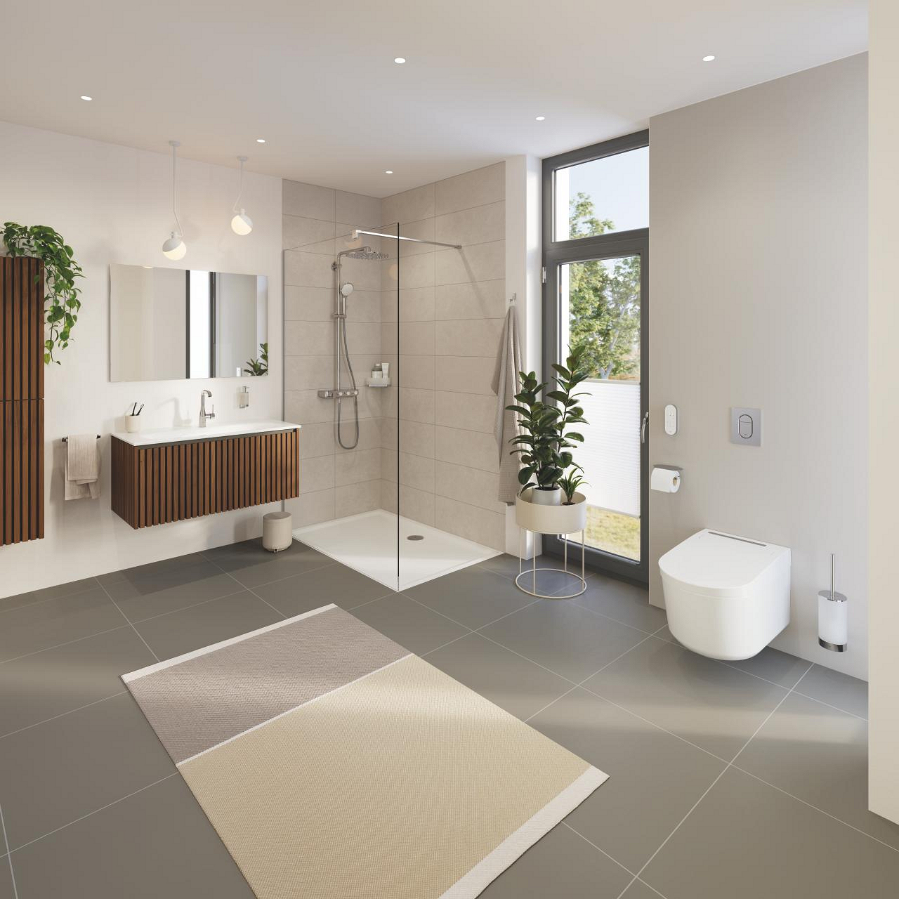 GROHE Shower Set with Mixer Euphoria SmartControl System with thermostat 2 × 1 Chrome 26507000