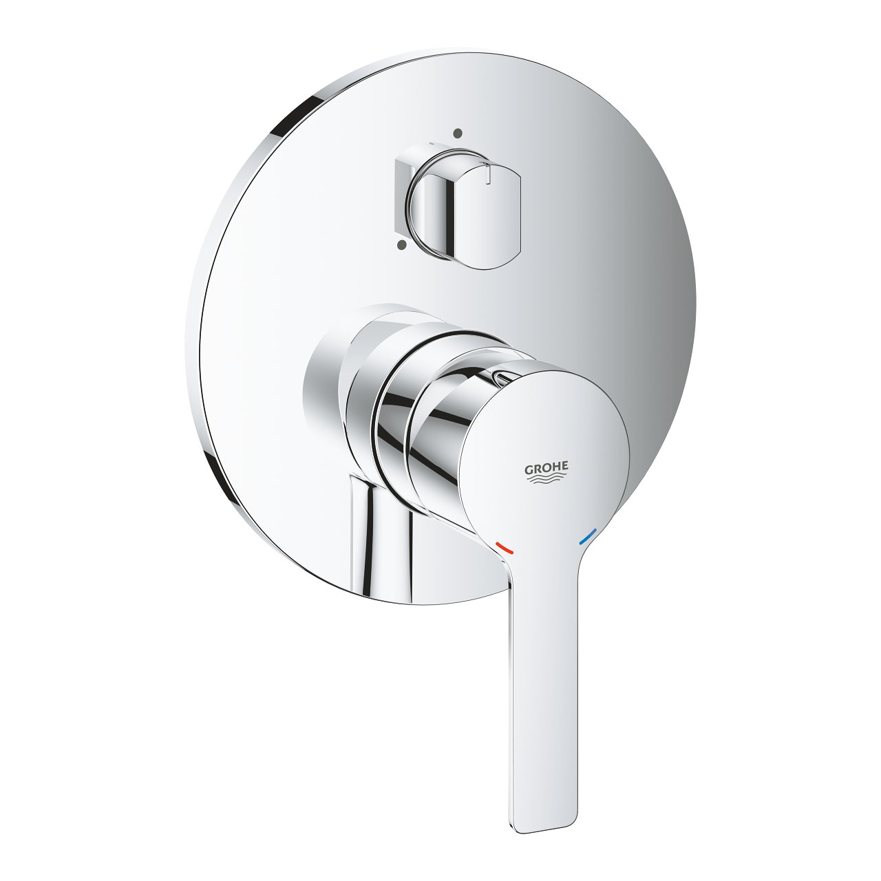 Grohe Linear Concealed Bathtub Mixer Plate with 3 Way Diverter Circular Chrome 24095001