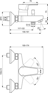 Ideal Standard Cerafine D Bath & Shower mixer chrome BC 692AA