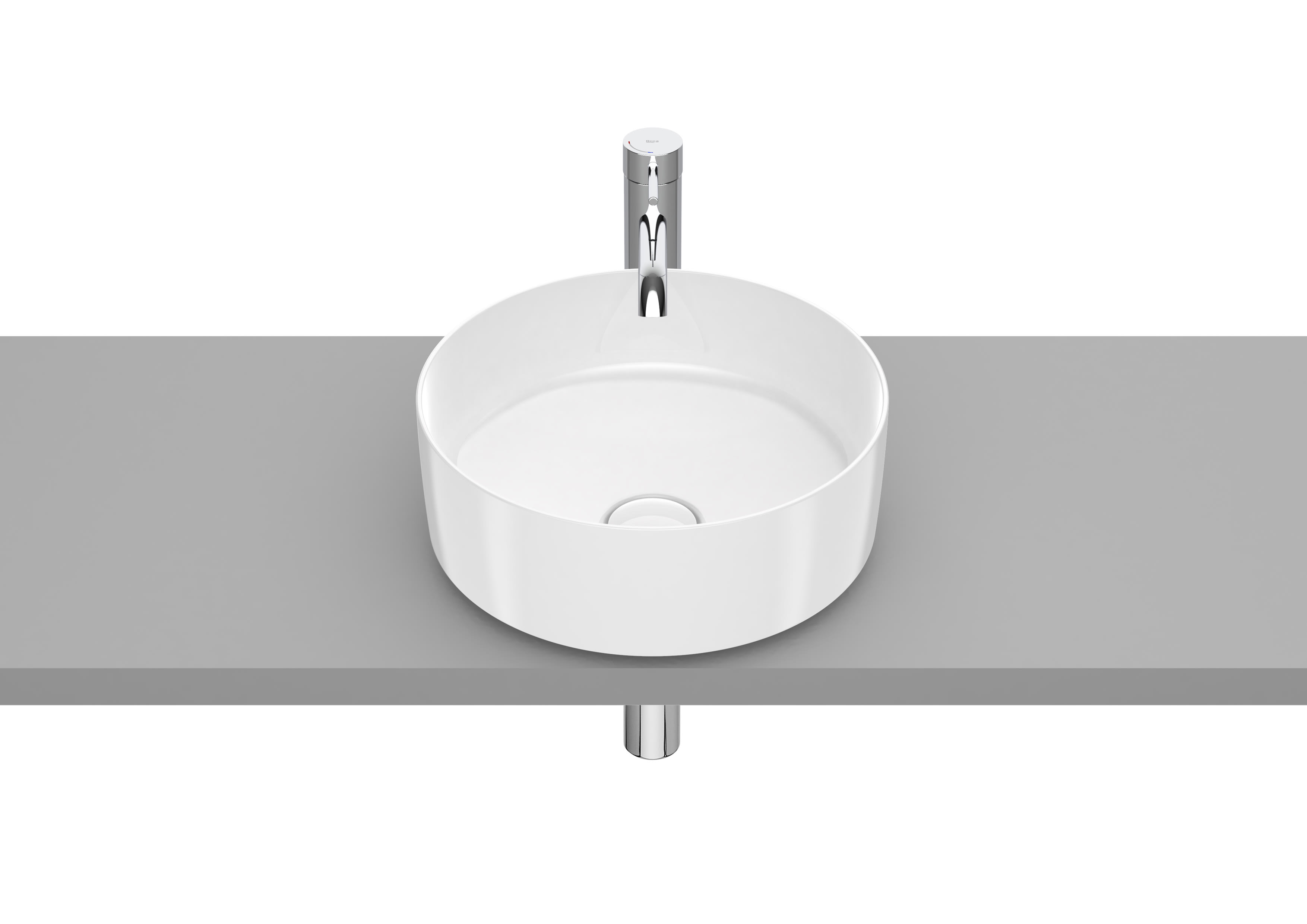 Roca Inspira ROUND - Over countertop FINECERAMIC® basin 37 × 37 White A327523000