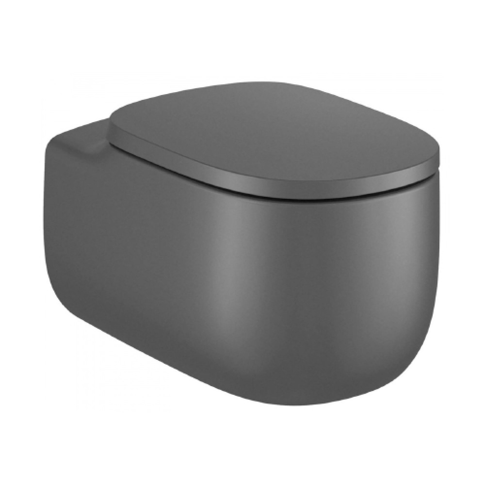 Roca Beyond Vitreous china wall-hung Rimless WC Onyx Dark Grey A3460BE640