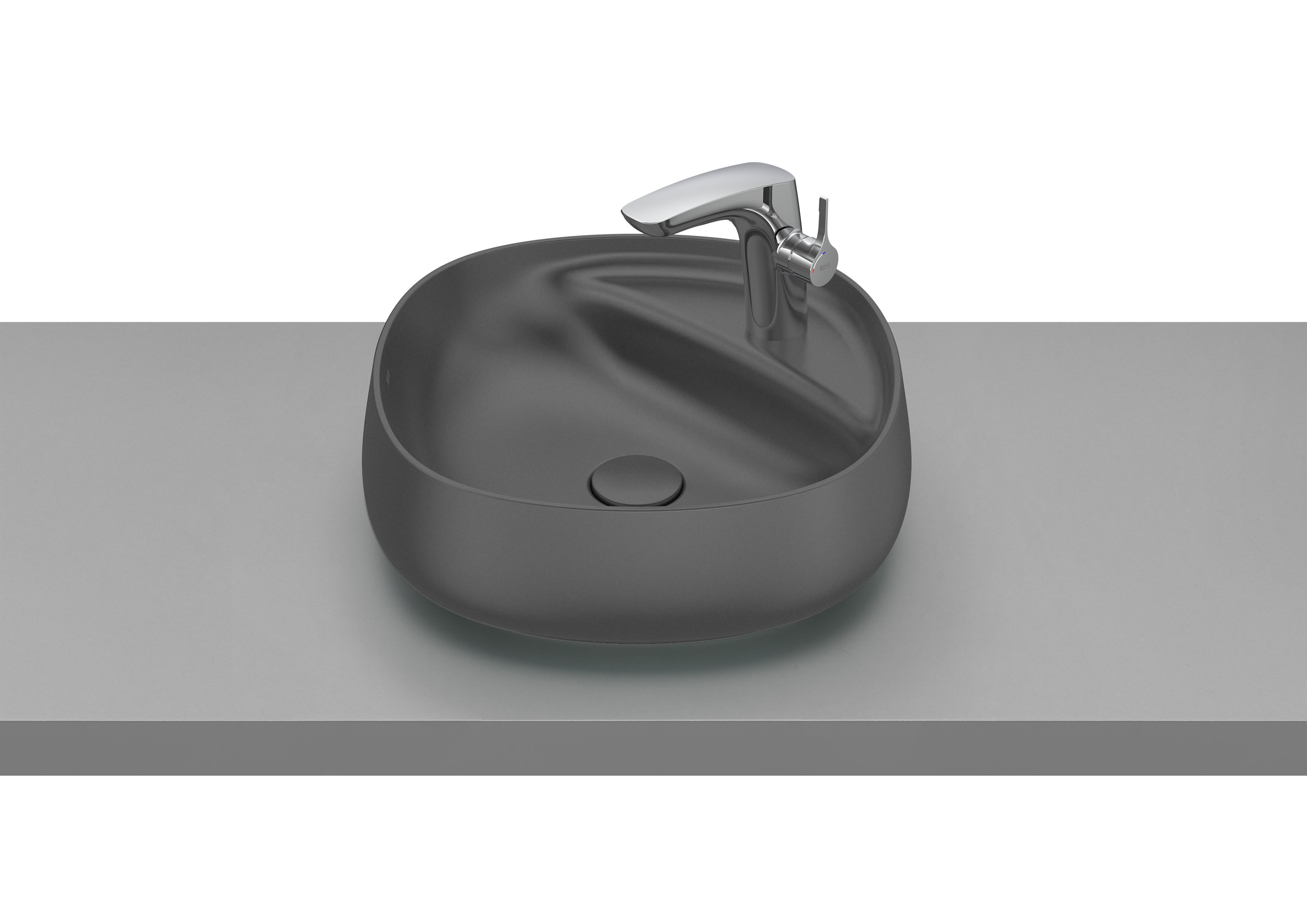 Roca Beyond Over countertop basin 45.5 × 45.5 cm Onyx Dark Grey A3270B9640