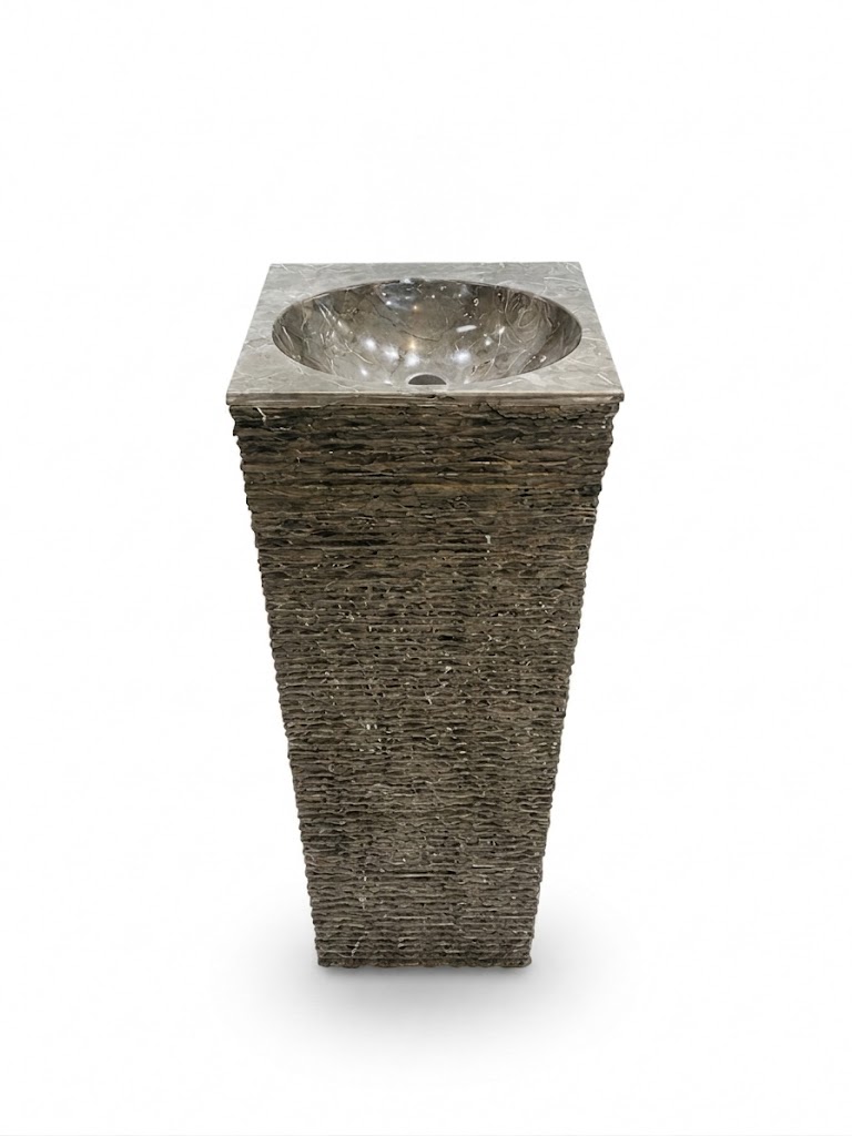 El Nada With Pedestal Washbasin with Waste Standard Grey 505