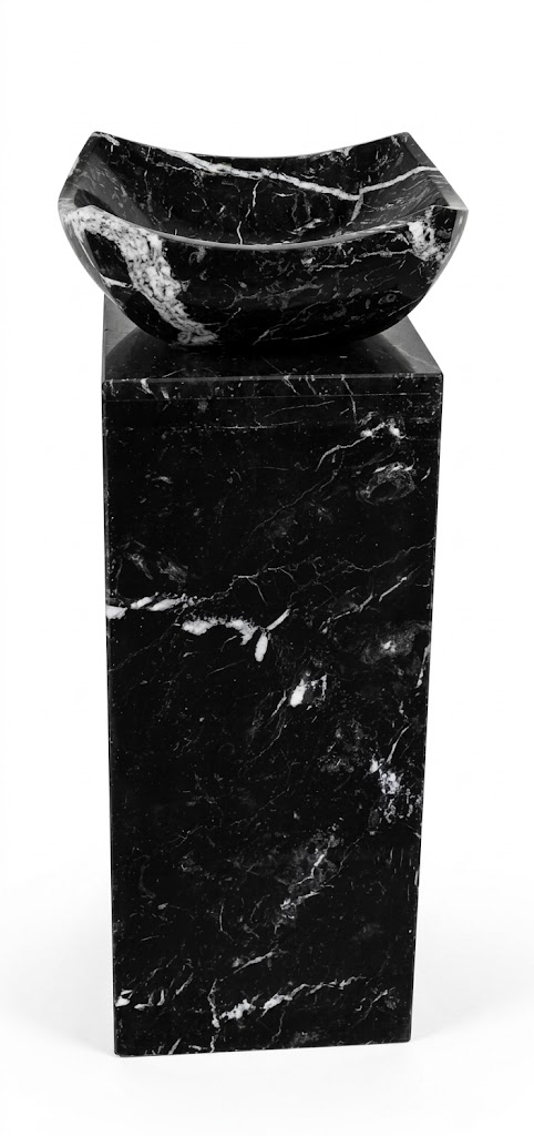 El Nada With Pedestal Washbasin with Waste Standard Black 315