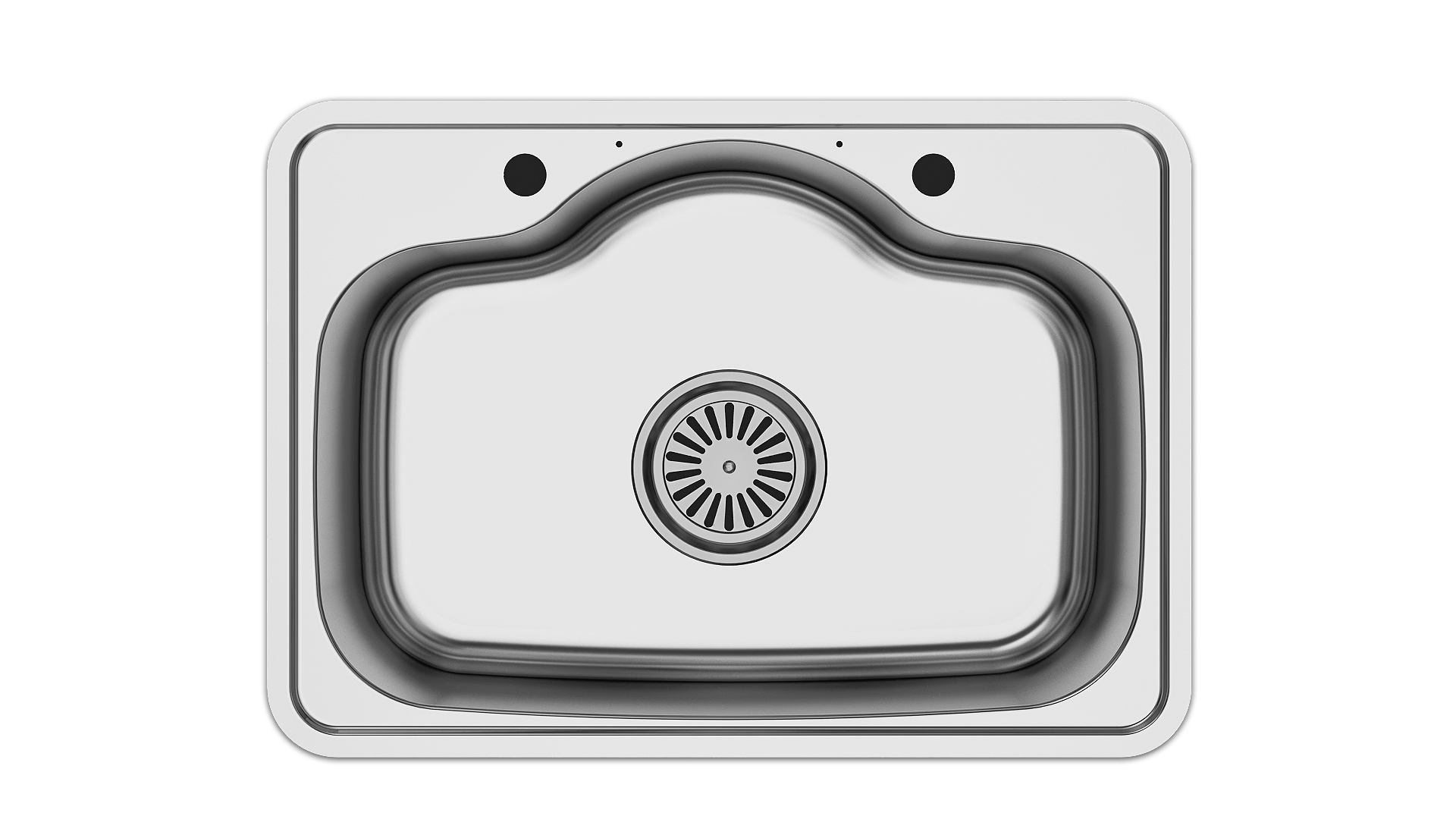 Asil Kitchen Sink AS 186 - 52.5 × 74.5 cm Flat 0.8 mm With Accessory And Drain Chrome
