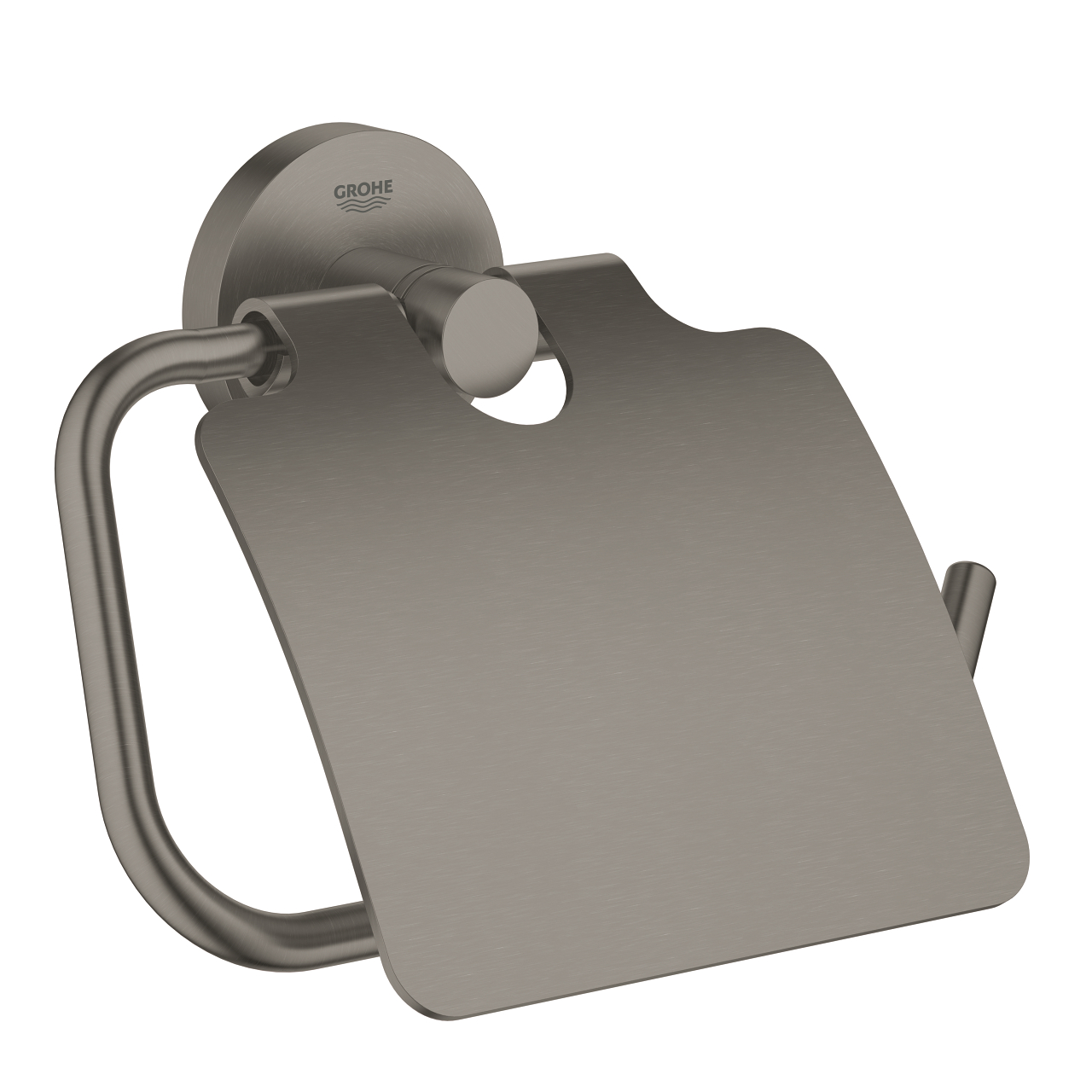 Grohe Cosmopolitan Essential Toilet Paper Holder with Cover - Brushed Hard Graphite