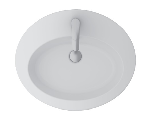 Sanipure Saturn Counter-top Washbasin 50 x 60 Cm with Mixer Hole White 389600000