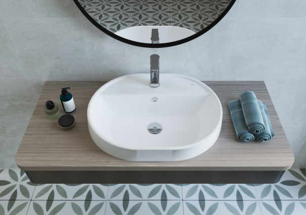 Sanipure Venus Over Top WashBasin 47 x 60 Cm with Mixer Hole White 379600000