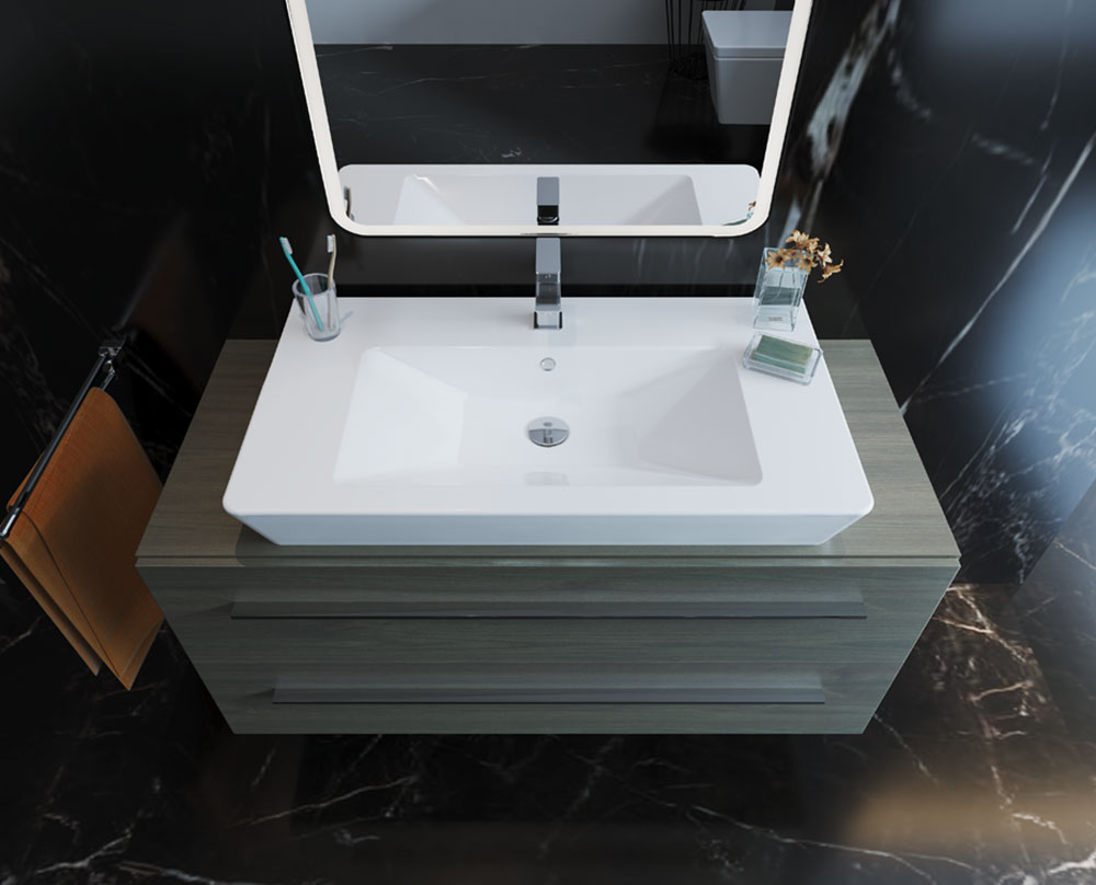 Sanipure Kepler Furniture Washbasin 49 x 90 Cm White 0419900000