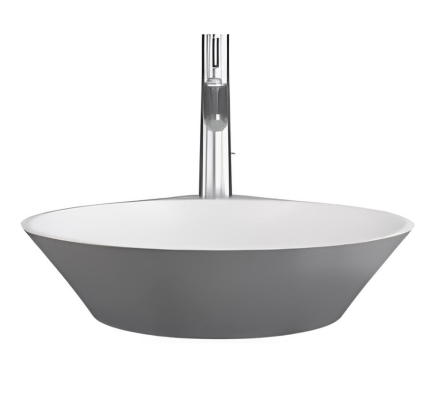 Sanipure Goccia Overtop WashBasin 43.5 x 50.9 cm with Mixer Hole Grey 00160100500