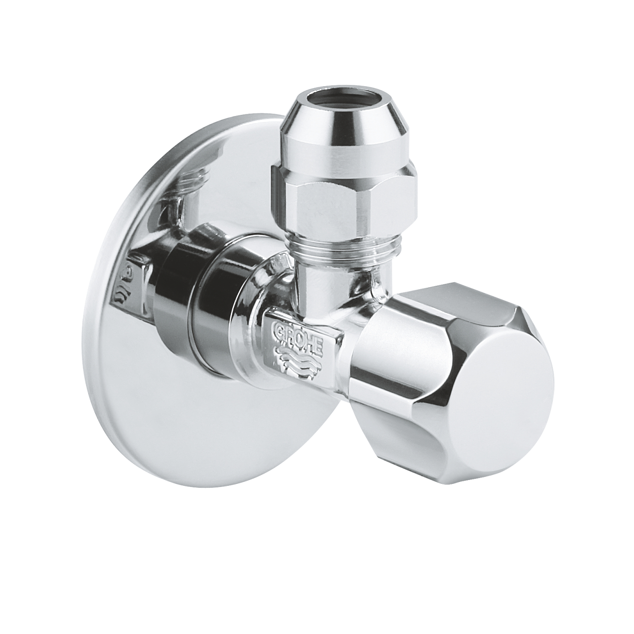 Grohe Angle Valve Plastic Handle 1/2" x 3/8" Chrome 22018000