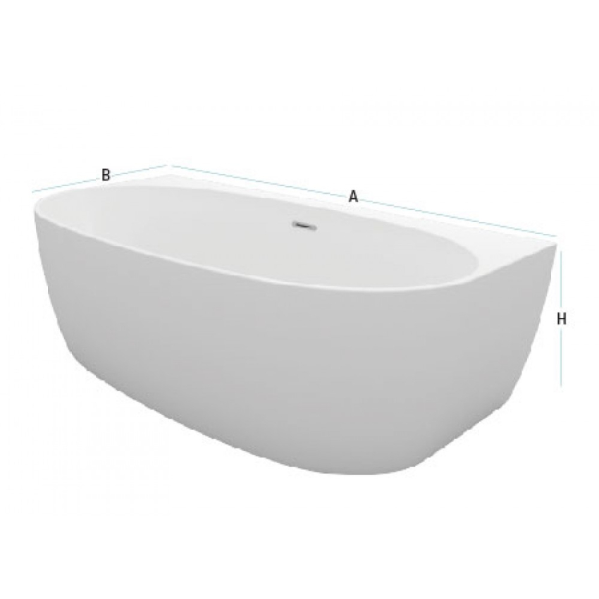 Sanipure Veggie Seamless Bathtub 90 × 170 cm White 00100210001