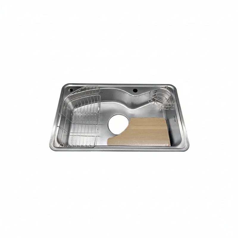Coni Kitchen Sink Wave 51.5 x 86 cm 0.7 mm With Accessory And Drain WV 860