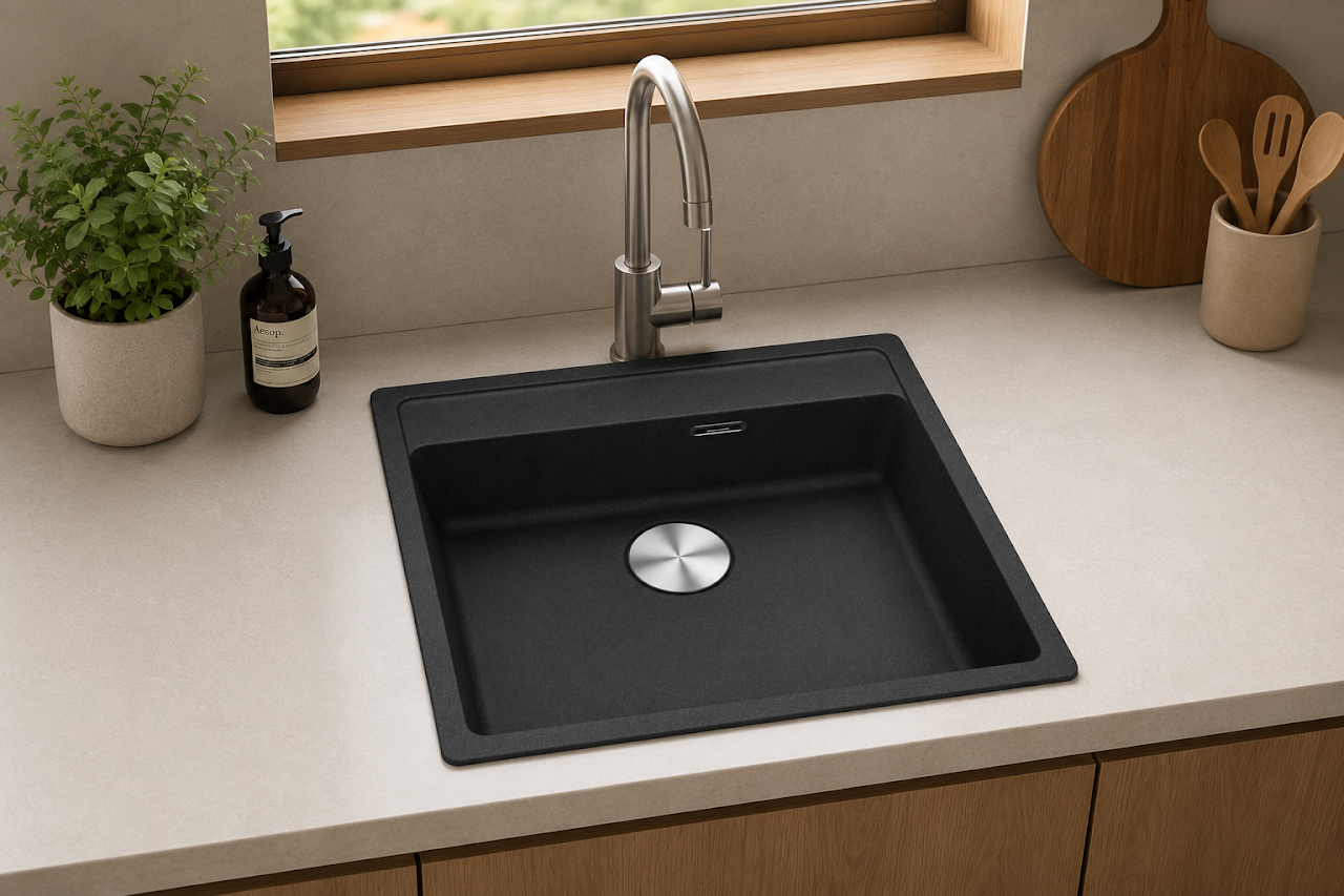Franke Granite kitchen basin 56 × 51 cm MRG 610-52 with drain Onyx Black 1140661643