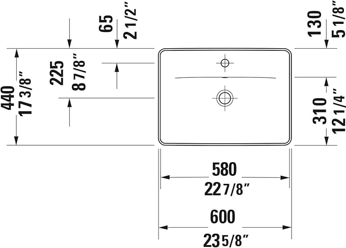 Duravit D-Neo Countertop basin 45.5 × 56.5 cm White, with tap hole 0357600027