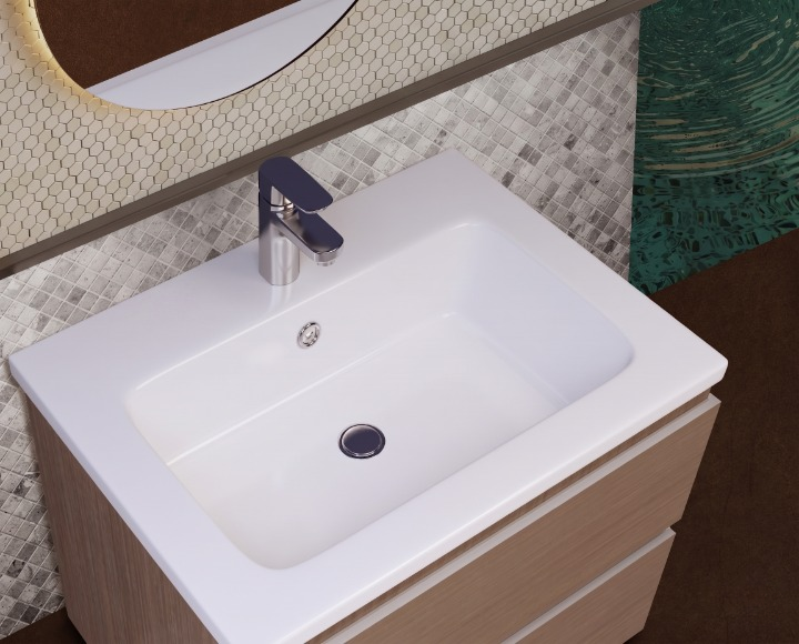 Sarreguemines Furniture Monaco Vanity Washbasin White 60 cm