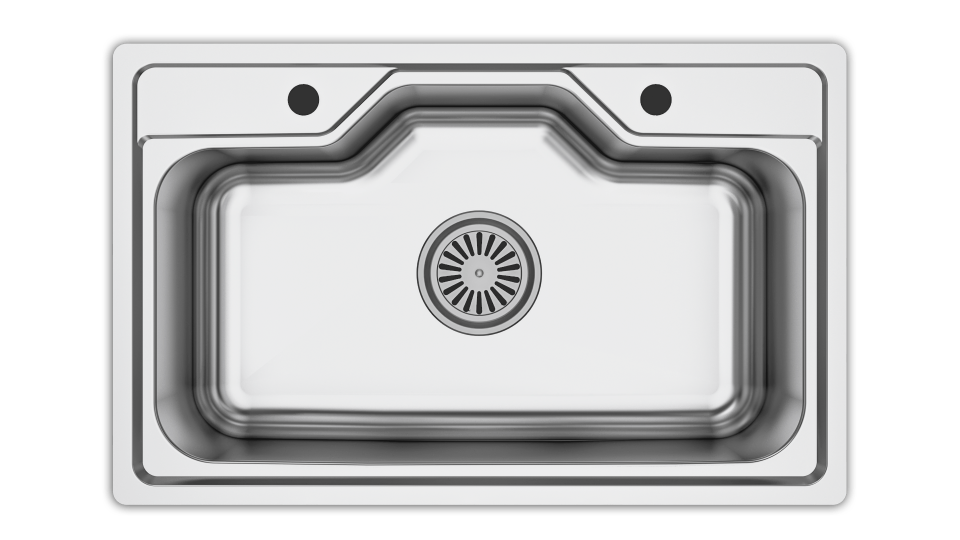 Asil Kitchen Sink AS 187 - 51 × 81 cm Flat 0.8 mm With Accessory And Drain Chrome