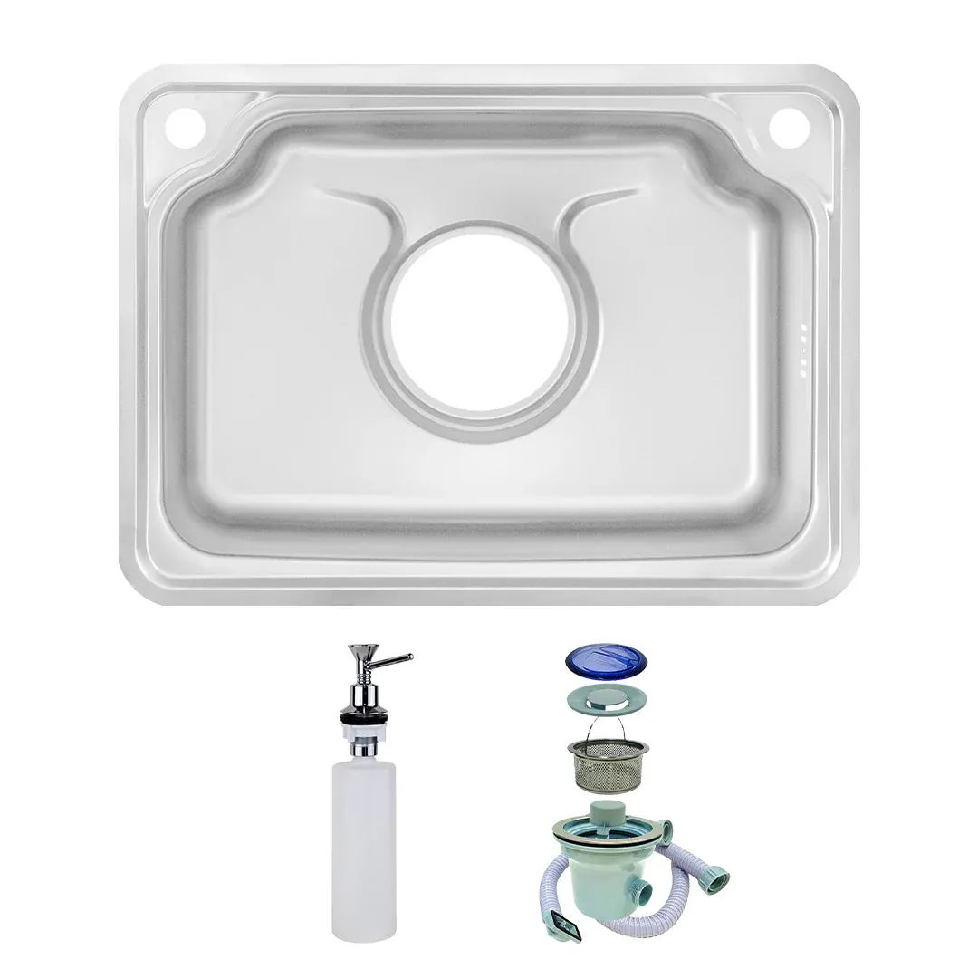 Korina Kitchen Sink ISS New 630 Korean 46 x 63 cm 0.7 mm With drain SJL PUR