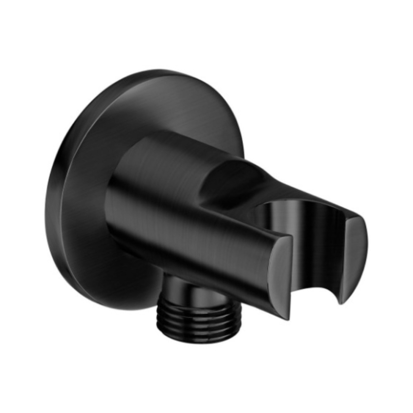 Roca Aqua Round Hand Shower Outlet With Holder - Brushed Black