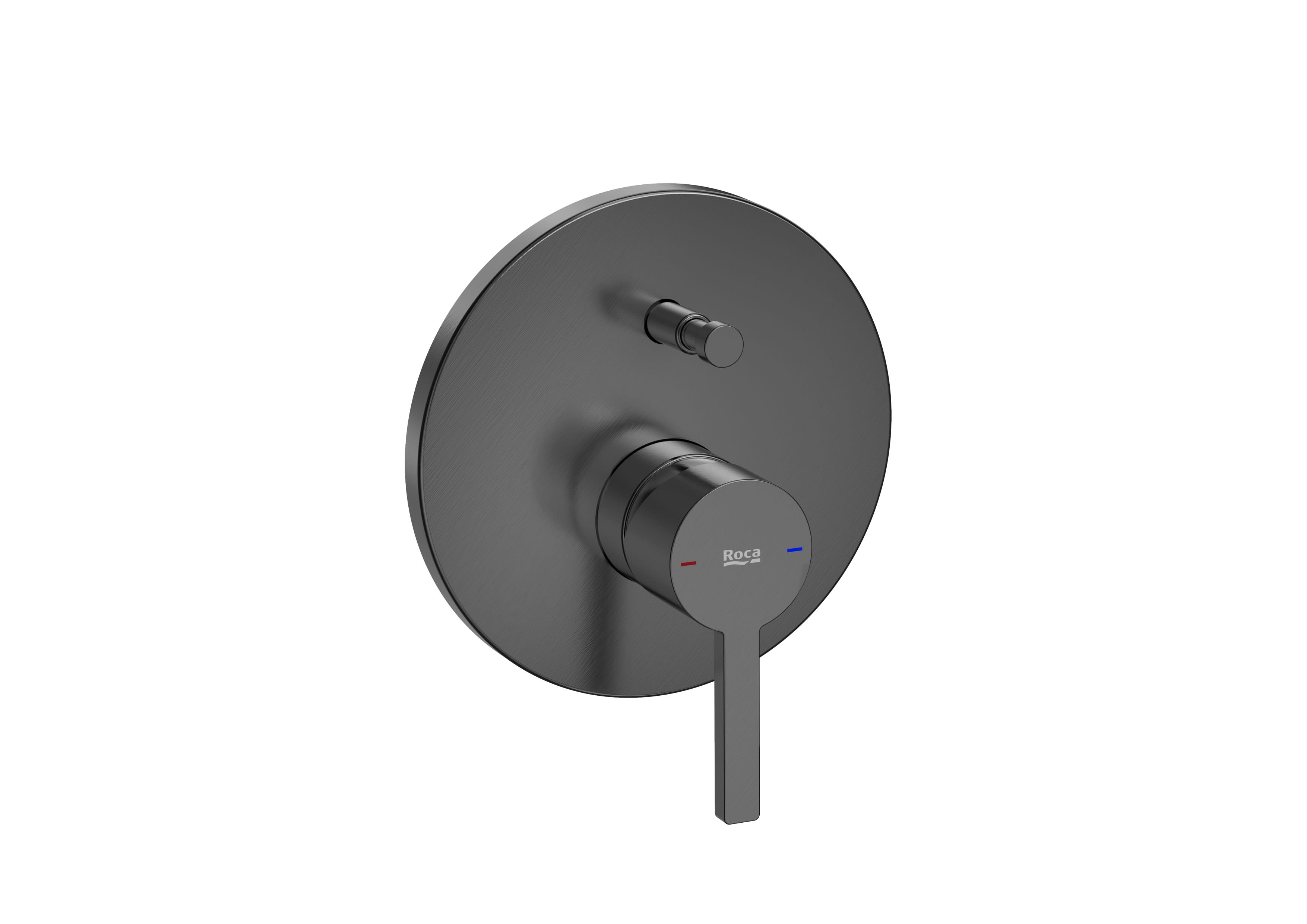 Roca Naia Built-in bath-shower mixer with automatic diverter - Brushed Black