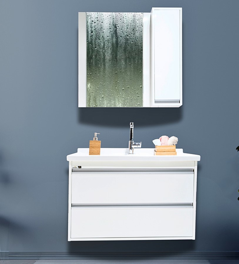 Waterproof Unit AR 900 boardium with Mirror for 80 cm basin white