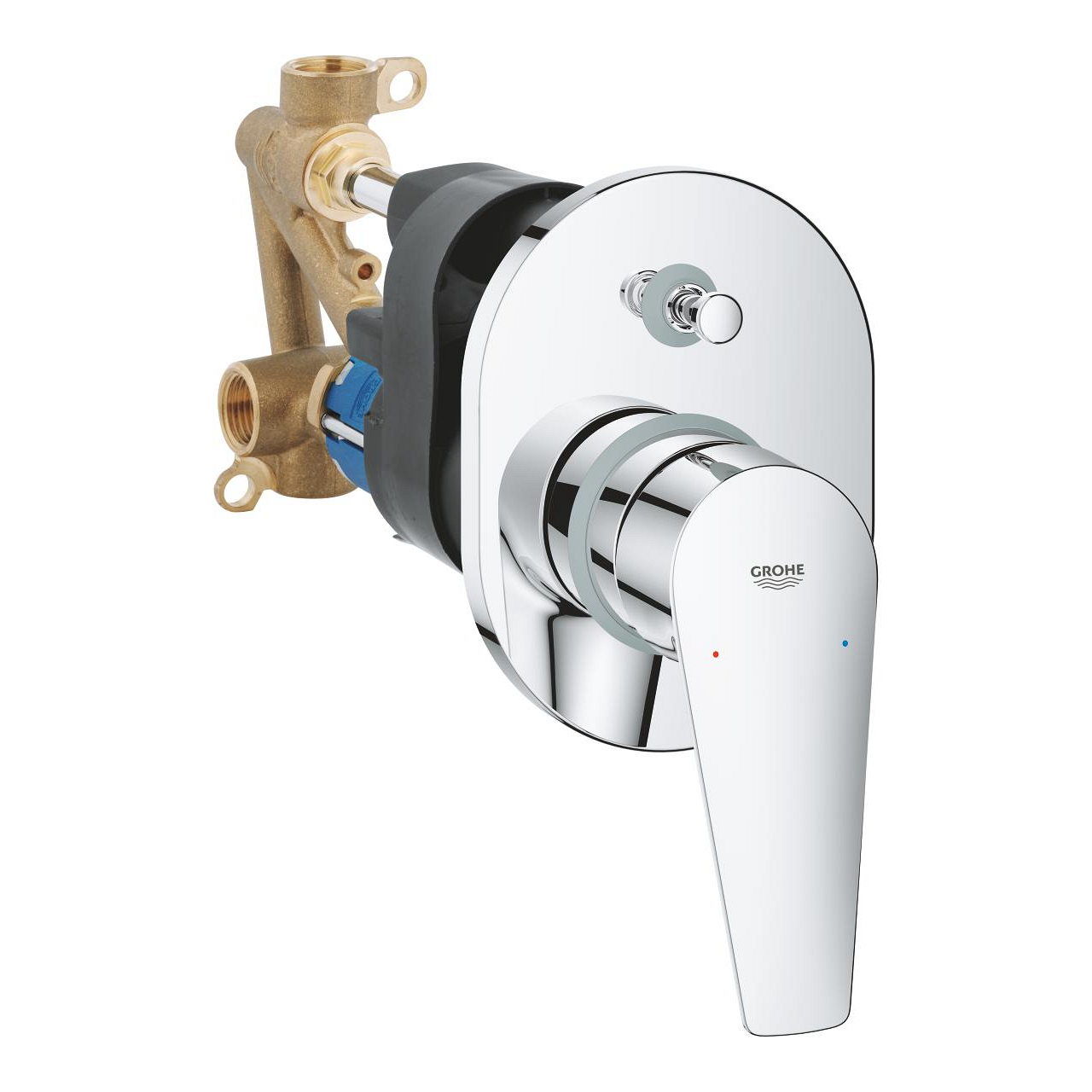 Grohe BauEdge Concealed Bathtub Mixer Plate with Diverter including Body Chrome 29039001