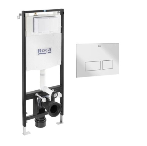 Roca BT Concealed Tank AC 4 with Rectangular Plate Chrome A89P160020