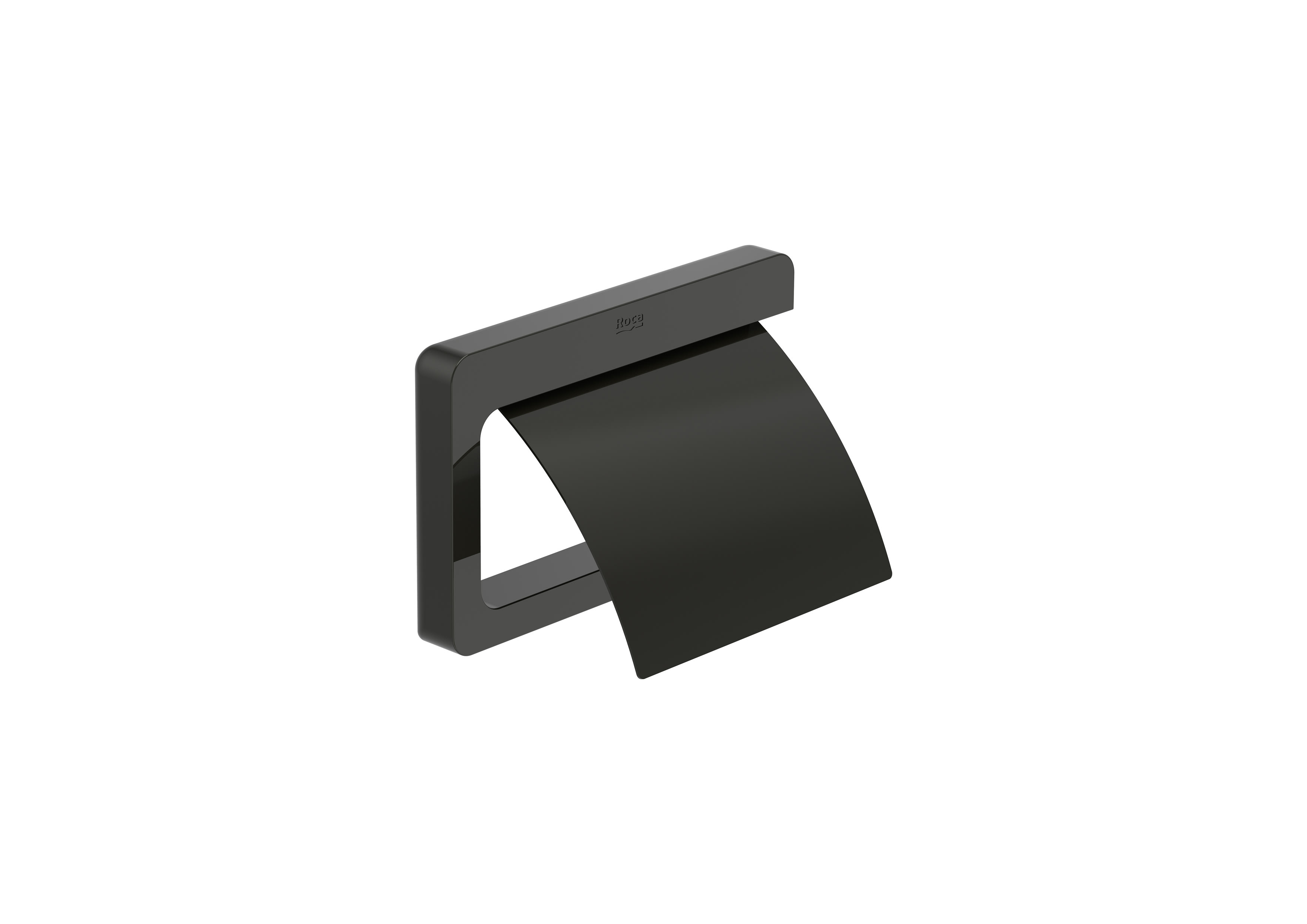 Roca Tempo Toilet roll holder with cover - Brushed Black