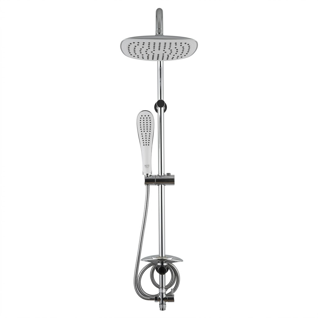 Rich Shower Barcelona Shower Set 2 in 1 White x Chrome 7