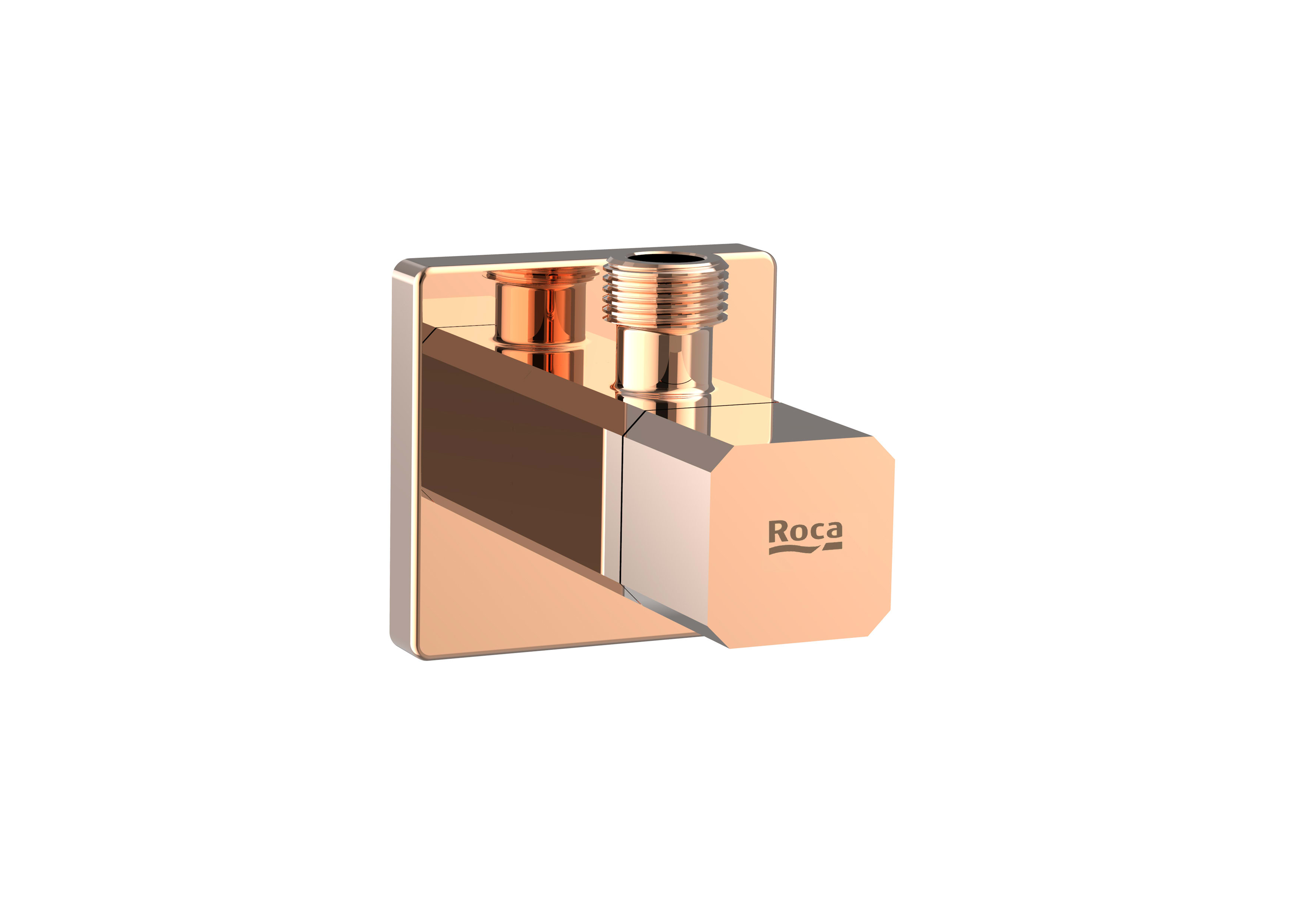 Roca Angle Valve Square 1/2” x 3/8 - Glossy Rose Gold