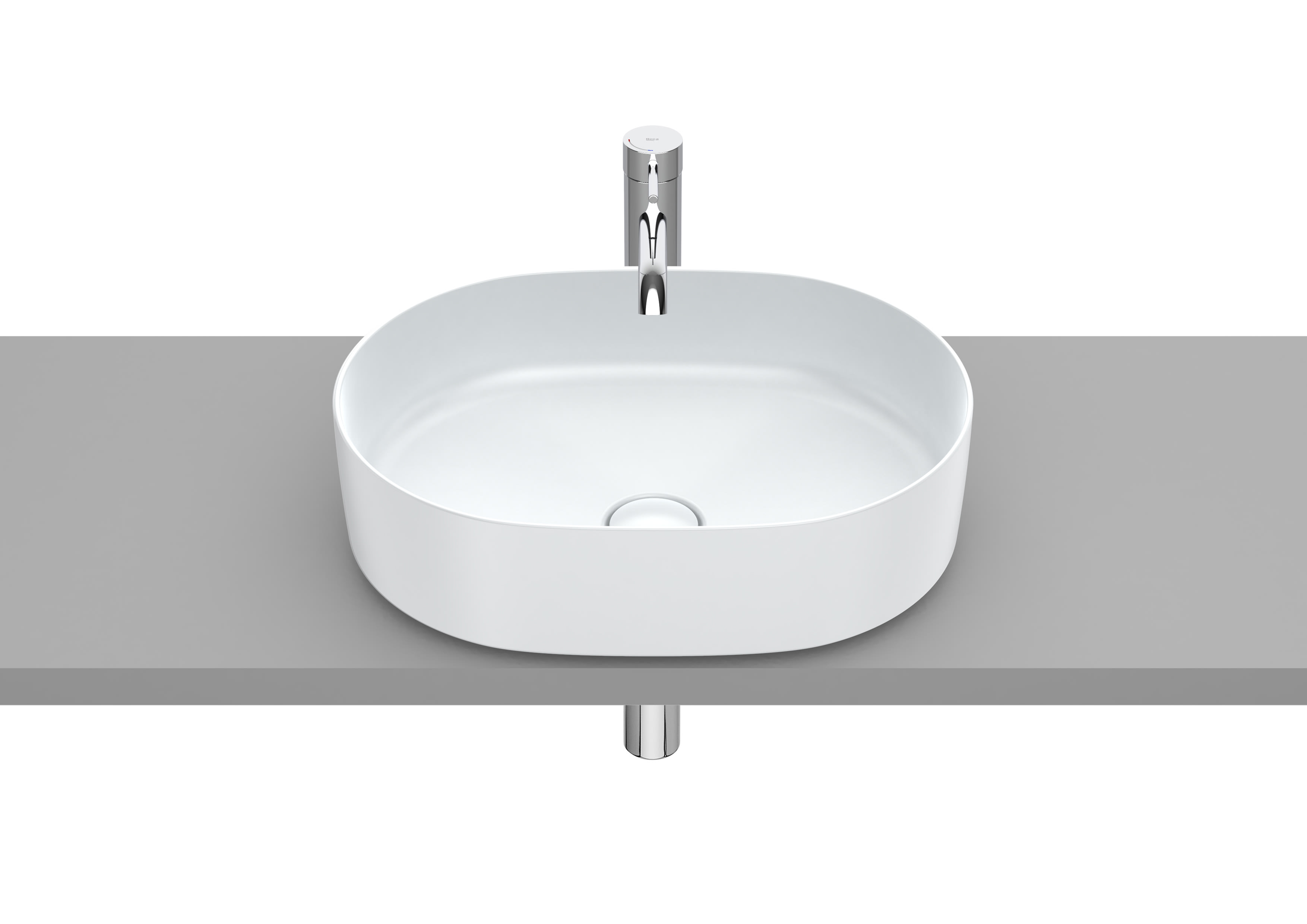 Roca Inspira Circle Over countertop basin 37 × 50 cm Pearl Grey A327520630