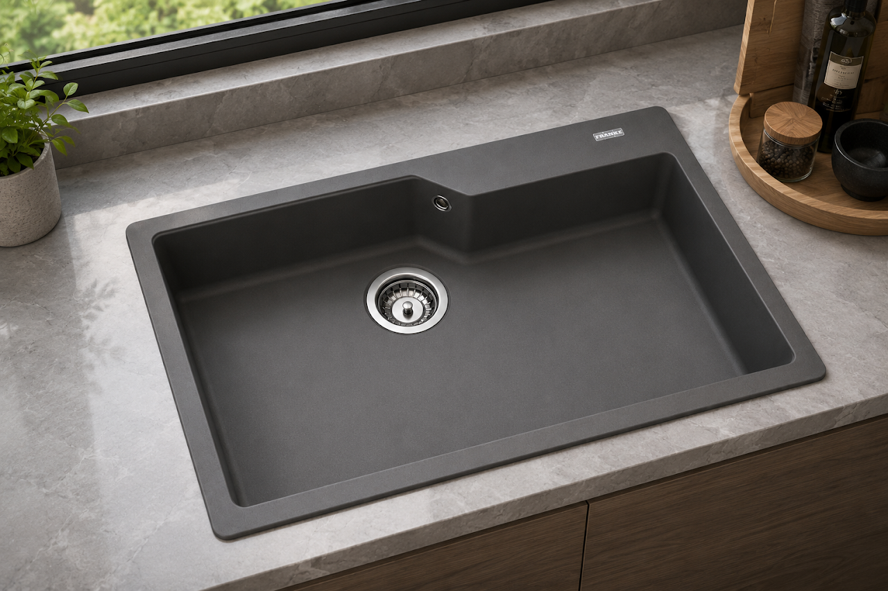فرانكى حوض جرانيت UBG 50 × 78 سم جراى 1140686805 بالصرف