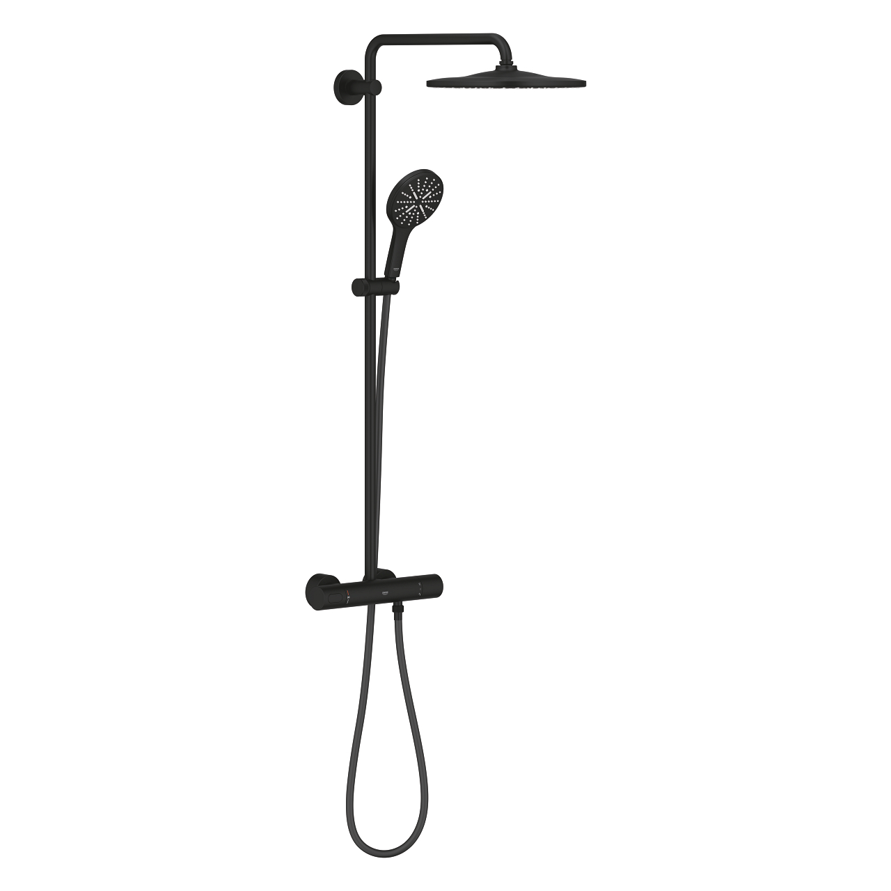Grohe Rainshower SmartActive 310 Shower system with Safety Mixer for wall mounting 2 × 1 Phantom Black 22119KF0