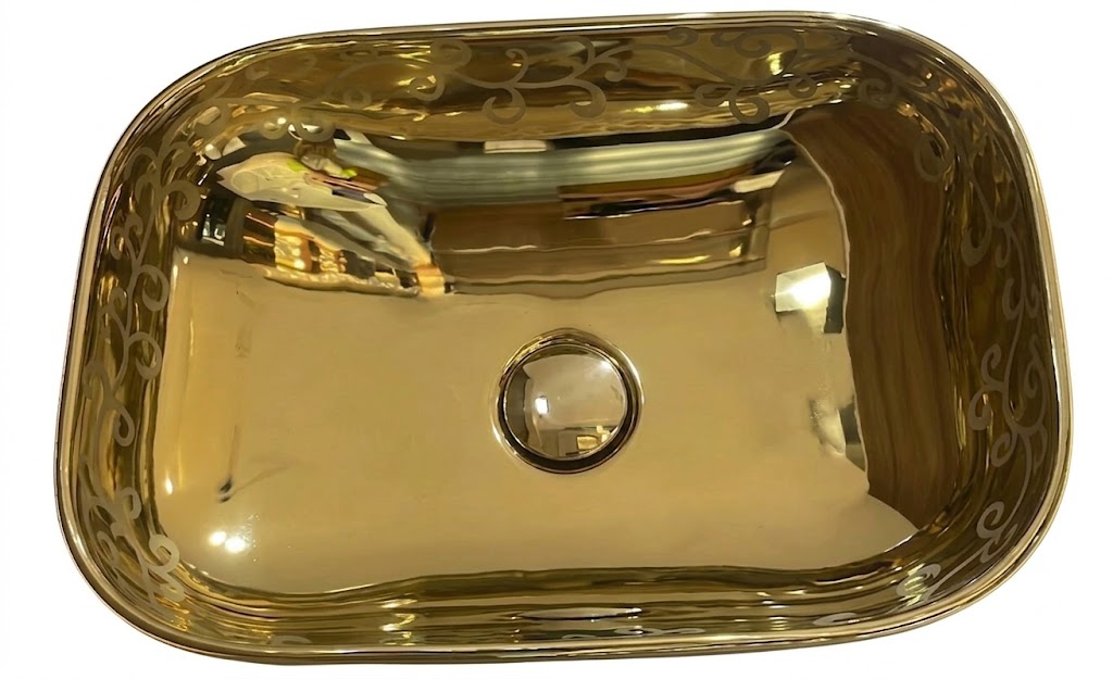 S.H Over Top Washbasin 33 × 46 cm Gold C 138