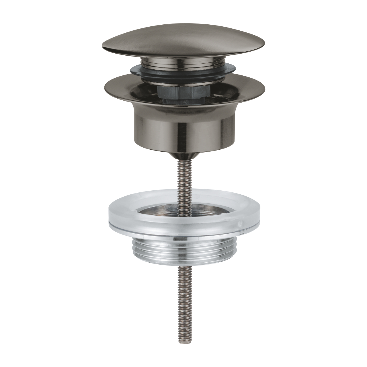 Grohe Waste set with push open plug - for wash basins with overflow closable - Brushed Hard Graphite