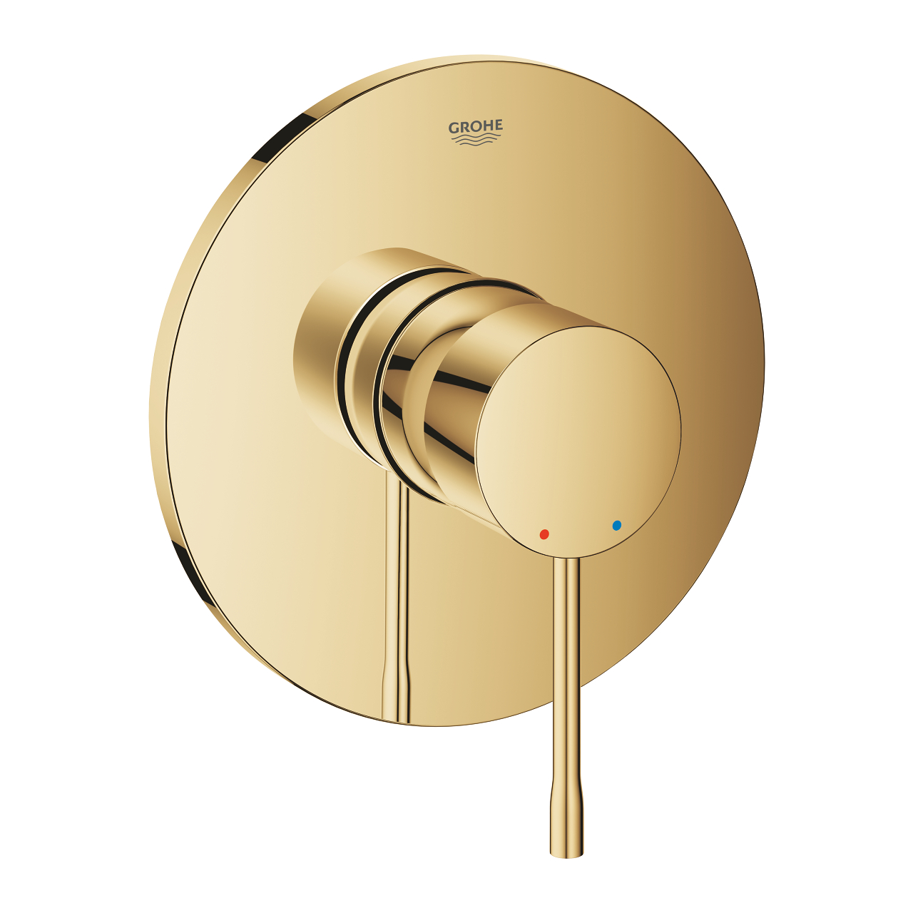 Grohe Essence Concealed Bathtub Mixer Plate without Diverter Circular - Glossy Gold