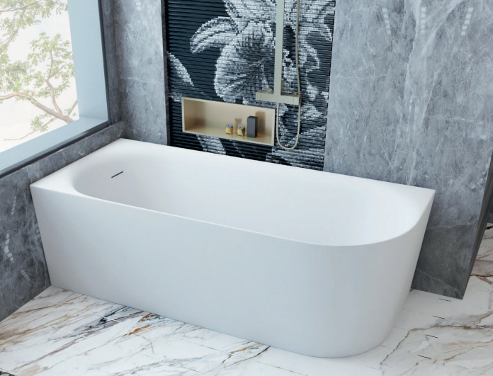 Kevano Splash Seamless Bathtub, Right 170 x 70 cm - White