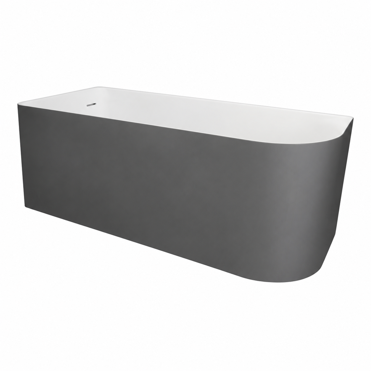 Kevano Splash Seamless Bathtub 70 × 170 cm Left With Drain - Grey