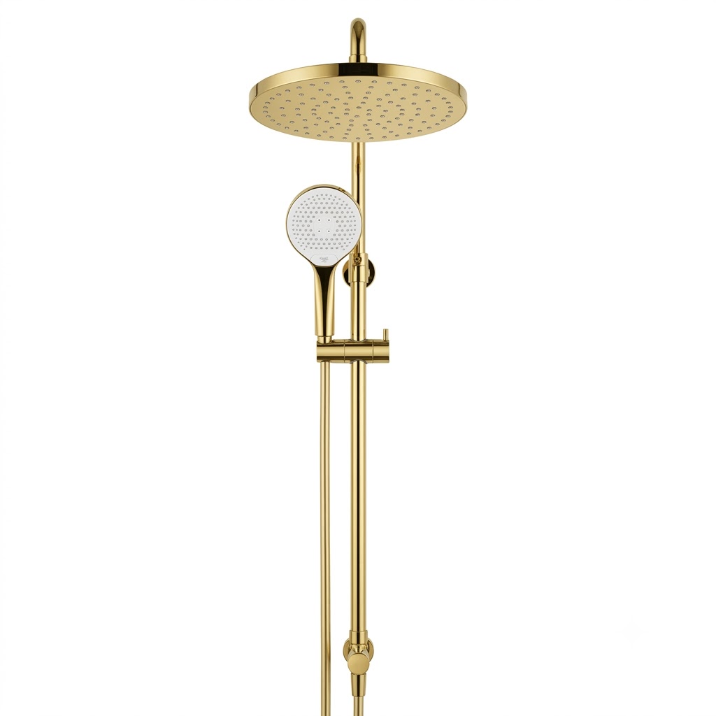 KLUDI RAK Round 2x1 Shower Set - Glossy Gold