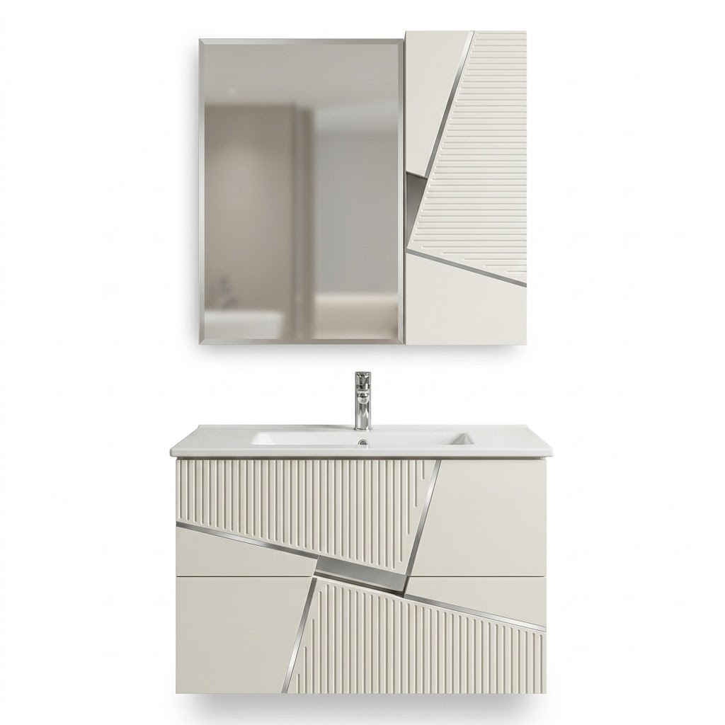 Waterproof unit PV 2026 boardium without mirror for 80 cm Basin White