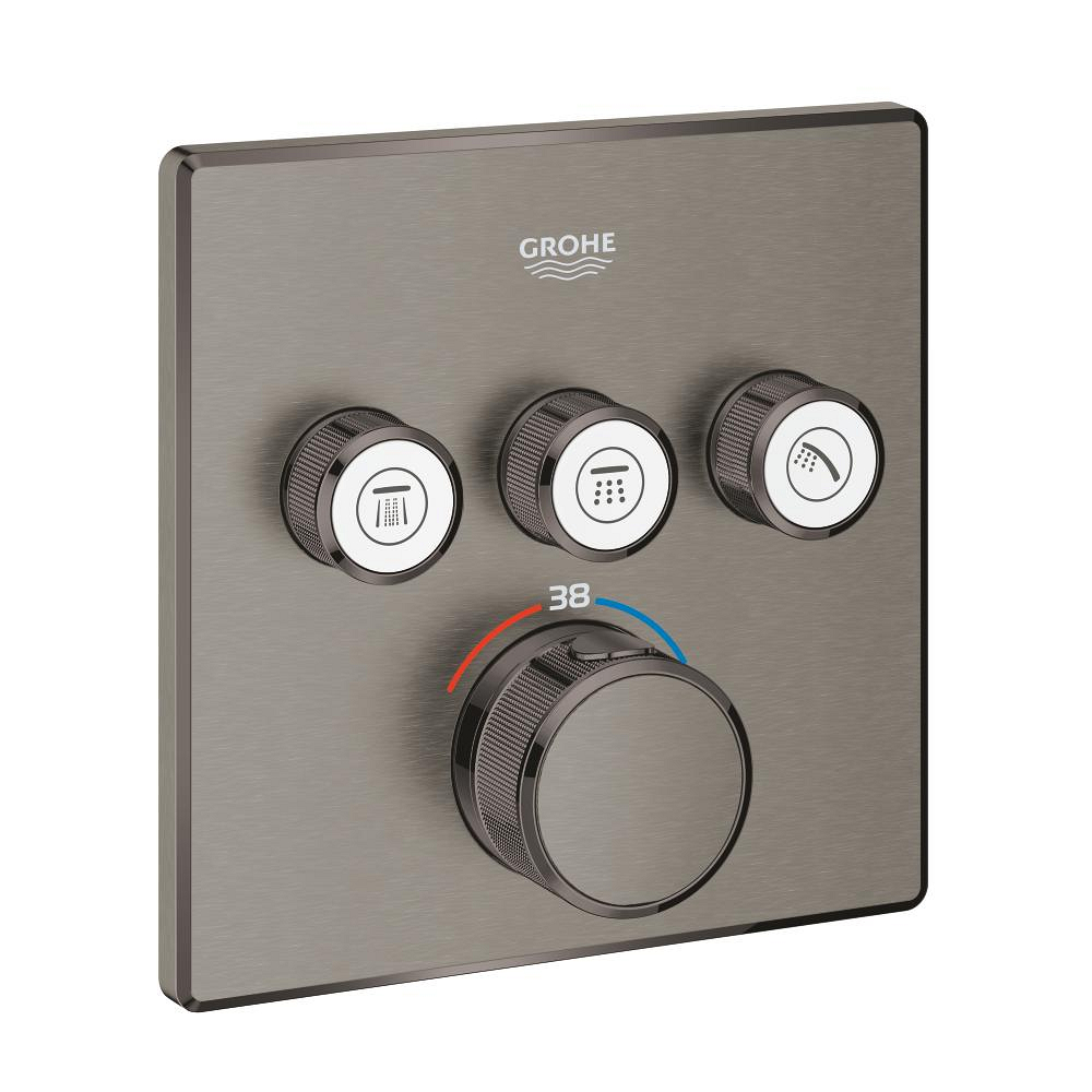 Grohe Grohtherm SmartControl Safety mixer for concealed installation with 3 valves - Brushed Hard Graphite