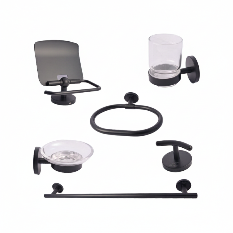 KLUDI RAK CALIBER bathroom accessories set (6 pcs) - Matte Black