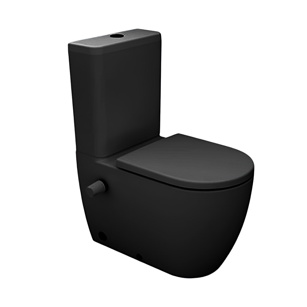 Sanipure Vega Wall-mounted P Toilet seat Matte Black 2103490978