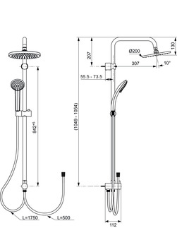 Ideal Standard Aqua Shower system 3-functions 2x1 Round Chrome G6281AA
