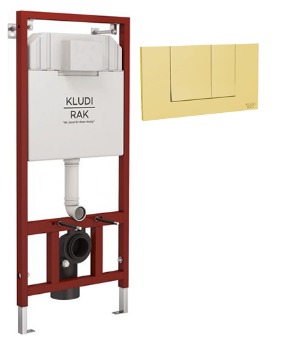 Kludi Rak BT Concealed Cistern with Square Flush Plate RAK 80000 - 80010GD1 Glossy Gold